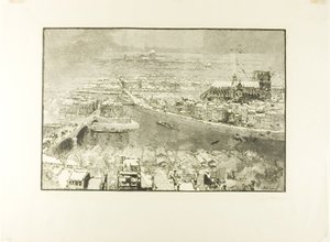 Paris under snö, sett från tornet Saint-Gervais