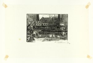 Gipsavlastare, plansch tre från Le Long de la Seine et des Boulevards av Louis Auguste Lepère