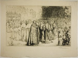 Återinträde av processionen i Nantes katedral av Louis Auguste Lepère