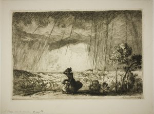 Storm på sanddynen av Louis Auguste Lepère