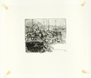 Villette Dock, plansch fem från Le Long de la Seine et des Boulevards