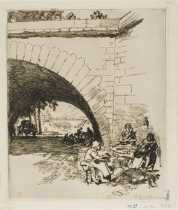 Ullbonader vid Pont Marie av Louis Auguste Lepère