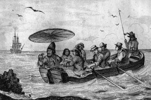 Så jag lämnade min ögravyr efter M. de Sainsons teckning för Daniel Defoes bok (De foe) “Robinson Crusoe”” fransk utgåva från 1837.