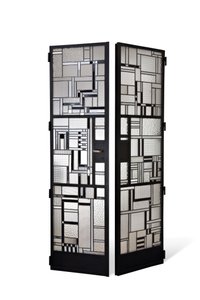 Set med dörrar, ca 1928 (glas & patinerat järn)