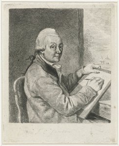 Porträtt av konstnären Johannes Janson, teckning av Louis Bernard Coclers