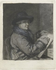 Porträtt av konstnären Johannes Janson, teckning av Louis Bernard Coclers