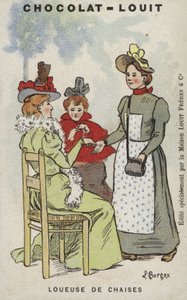 Hyrare av stolar (chromolitho) av Louis Borgex