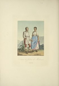 Kostymer av mechoakanska indianerna, illustration från "Views of the Cordilleras and Monuments of the Indigenous Peoples of America" ​​av Alexander von Humboldt och Aime Bonpland