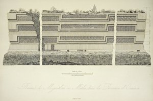 Ruinerna av Miguitlan eller Mitla, i provinsen Oaxaca, illustration från "Views of the Cordilleras and Monuments of the Ursprungsbefolkning i Amerika" av Alexander von Humboldt och Aime Bonpland