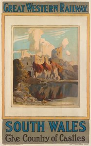 "South Wales", affisch som annonserar Great Western Railway (färg litho)