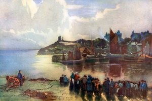 Tenby slott och hamn, Pembrokeshire, Wales, 1924-1926