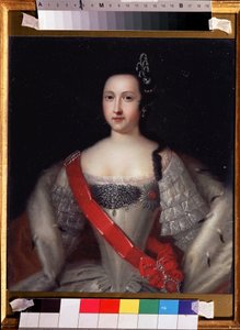 ""Porträtt av Rysslands regent Anna Leopoldovna (1718-1746), Tsar Ivan VI:s mor"" Målning av Louis Caravaque (1684-1754) Circa 1733 State V. Tropinin-Museum, Moskva