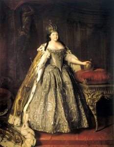 Porträtt av kejsarinnan Anna Ioannovna, 1693-1740, 1730.