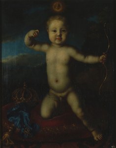Porträtt av Tsarevich Peter Petrovich av Ryssland 1715-1719 som Amor