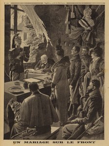 Ett äktenskap vid fronten, Hauteville, Arras, Frankrike, första världskriget av Louis Charles (after) Bombled