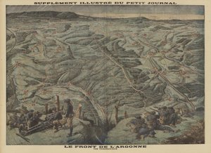 Panoramaudsigt over Argonne Forest esctor of the Western Front, World War Iswed