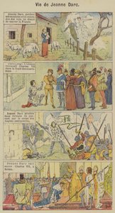 Joan of Arcs liv (litho i färg) av Louis Charles (after) Bombled