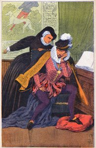Catherine de Medicis och hennes son Charles IX av Louis Charles Bombled