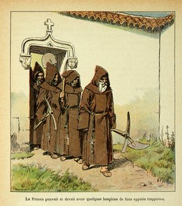 Illustration av Bombled Louis (1862-1927) från boken "The Memorial of Saint Helene" av greve Emmanuel de Las Cases (1766-1842): Trappister, privat samling av Louis Charles Bombled