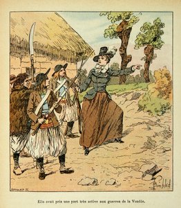Illustration av Bombled Louis (1862-1927) från boken "The Memorial of Saint Helene" av greve Emmanuel de Las Cases (1766-1842): Vendekriget, privat samling av Louis Charles Bombled