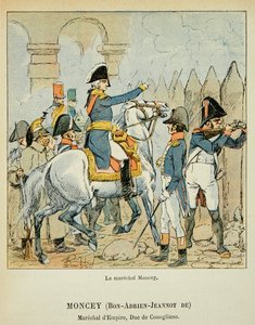 Illustration av bombade Louis (1862-1927) från boken "The Memorial of Saint Helene" av greve Emmanuel de Las Cases (1766-1842): Marechal Bon Adrien Jeannot de Moncey (1754-1842), hertig av Conegliano, privat samling av Louis Charles Bombled