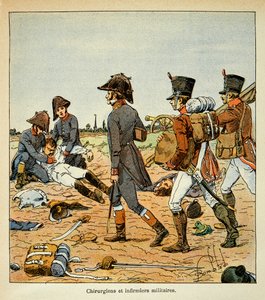 Illustration av den bombade Louis (1862-1927) från boken "The Memorial of Saint Helene" av greve Emmanuel de Las Cases (1766-1842): Porträtt av militärkirurger och sjuksköterskor i Great Armee, privat samling av Louis Charles Bombled