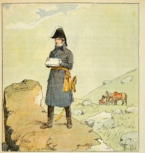 Illustration av Bombled Louis (1862-1927) från boken "The Memorial of Saint Helene" av greve Emmanuel de Las Cases (1766-1842): Porträtt av marskalken Laurent de Gouvion Saint Cyr (1764-1830) Privat samling. av Louis Charles Bombled