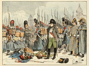 Illustration från boken "The heros of the century", anekdotiska berättelser av Dick de Lonlay och illustrerad av Louis Bombled (1862-1927). av Louis Charles Bombled