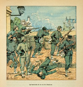 The Army of the Loire av Eugene Sergent, sa Grenest, illustrerad av Louis Bombled (1862-1927) (fransk-tyska kriget; kampanj 1870 -1871): Privat samling av Louis Charles Bombled