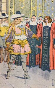 Ludvig XIV på besök i det franska parlamentet, illustration från 