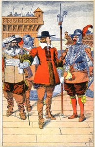 Richelieu vid La Rochelles högkvarter av Louis Charles Bombled