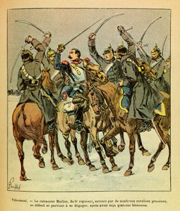 Eugene Sergeants östra armé, känd som Grenest, illustrerad av Louis Bombled (1862-1927) (fransk-tyska kriget; kampanjen 1870-1871): Under slaget vid Villersexel lyckades slagskeppet Marlier från 5:e regementet, som var omringat av preussarna, att av Louis Charles Bombled