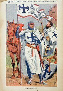Tempelriddarna, illustration ur "Histoire de France" av Jules Michelet (1798-1874), omkring 1900.