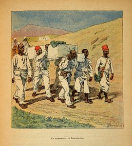 Kriget i Madagaskar-Anekdotisk historia om de franska expeditionerna 1885-1895 av Henri Galli dit Galllichet (1854-1922), illustrerad av Louis Bombled (1862-1927): Privat samling av Louis Charles Bombled