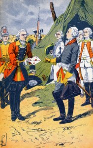 Washingtown får överlämnandet av Yorktown av Louis Charles Bombled