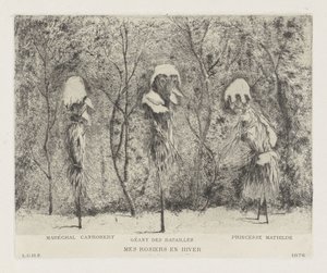 Fantasykomposition om det fransk-preussiska kriget Mes rosiers en hiver (titel på objekt) av Louis Charles Hora Siccama