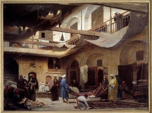 Mattbasaren i Khan-Khabil i Kairo 1866. Målning av Louis Claude Mouchot (1830-1891)