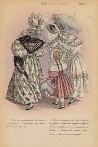 Franskt mode: 1833, Louis-Philippe (färglitografi) av Louis Colas