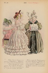 Franskt mode: 1838, Louis-Philippe (färglitografi) av Louis Colas