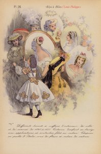 Franskt mode: 1840 a 1850, Louis-Philippe (färglitografi) av Louis Colas