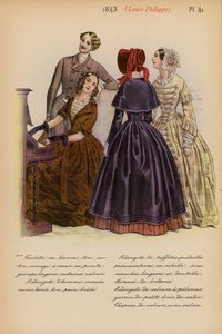 Franskt mode: 1843, Louis-Philippe (färglitografi) av Louis Colas