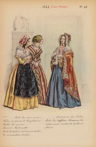 Franskt mode: 1844, Louis-Philippe (färglitografi) av Louis Colas