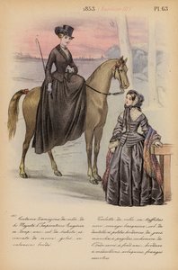 Franskt mode: 1853, Napoleon III (färglitografi) av Louis Colas
