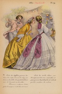 Franskt mode: 1860, Napoleon III (färglitografi) av Louis Colas