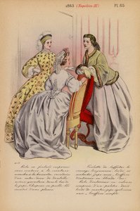 Franskt mode: 1863, Napoleon III (färglitografi) av Louis Colas