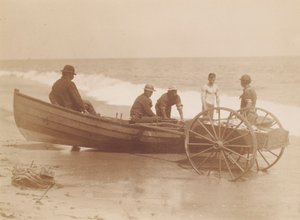 Fiskare som lossar en båt, Sea Bright, New Jersey av Louis Comfort Tiffany