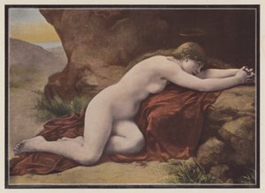 Maria Magdalena (färg litho) av Louis Courtat
