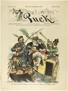 Den stora amerikanska statsmannen, Puck av Louis Dalrymple