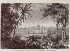 Utsikt över Angkor Thom omkring 1870 - i "" Voyage au Cambodia"" av Louis Delaporte, Paris