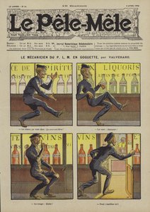 P.L.M.-mekanikern på flykt. Illustration för Le Pele-Mele, 1906